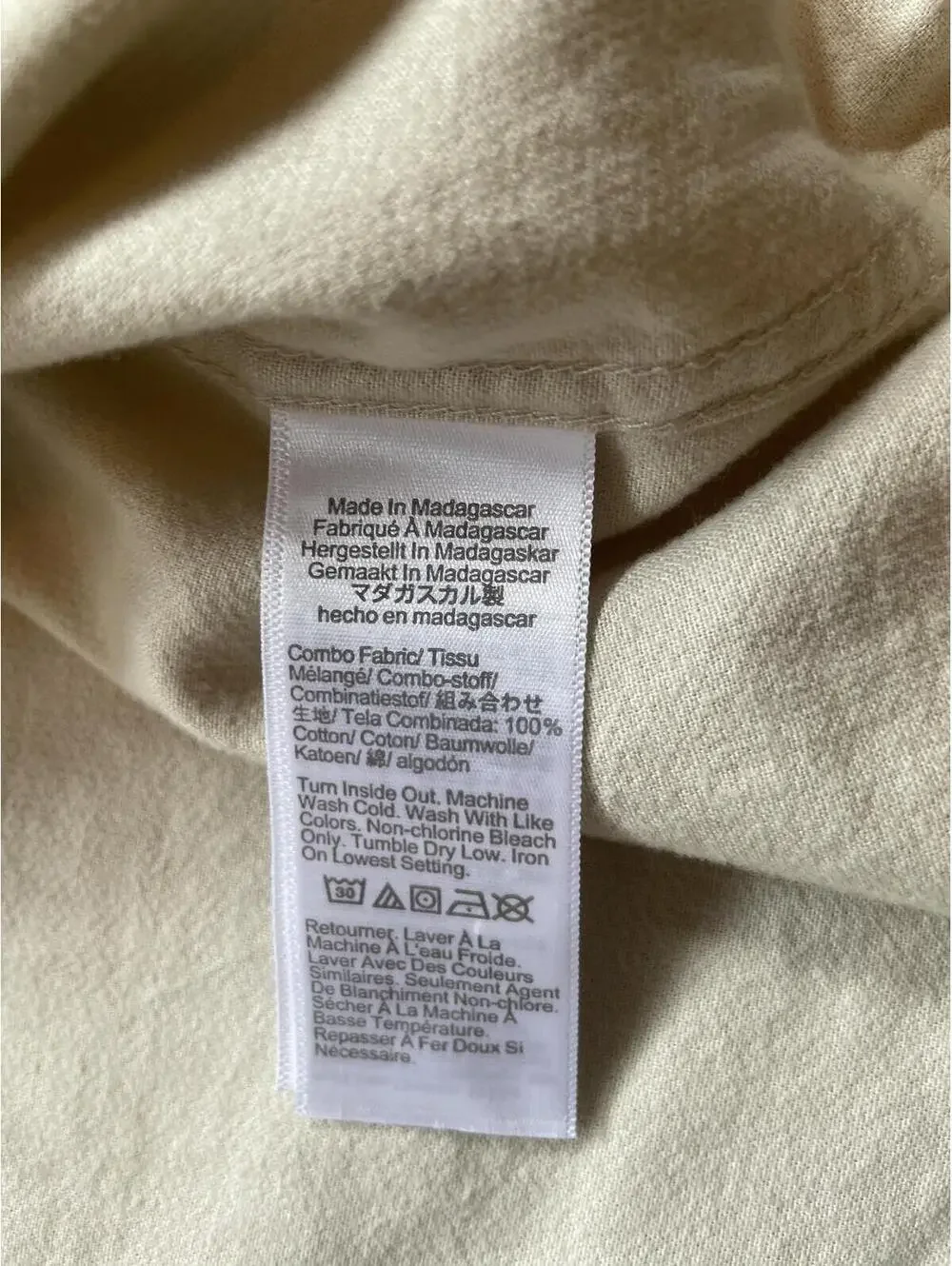 J. Crew Men's Corduroy Shirt Beige Cream XL Long Sleeve New With Tags